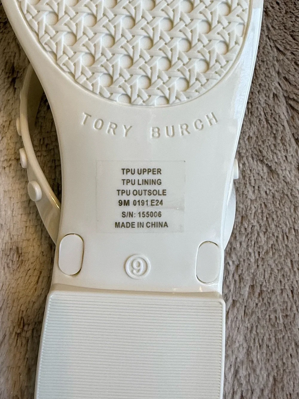 NEW💕TORY BURCH Studded Jelly Thong Beach Sandal in Ivory Size 9